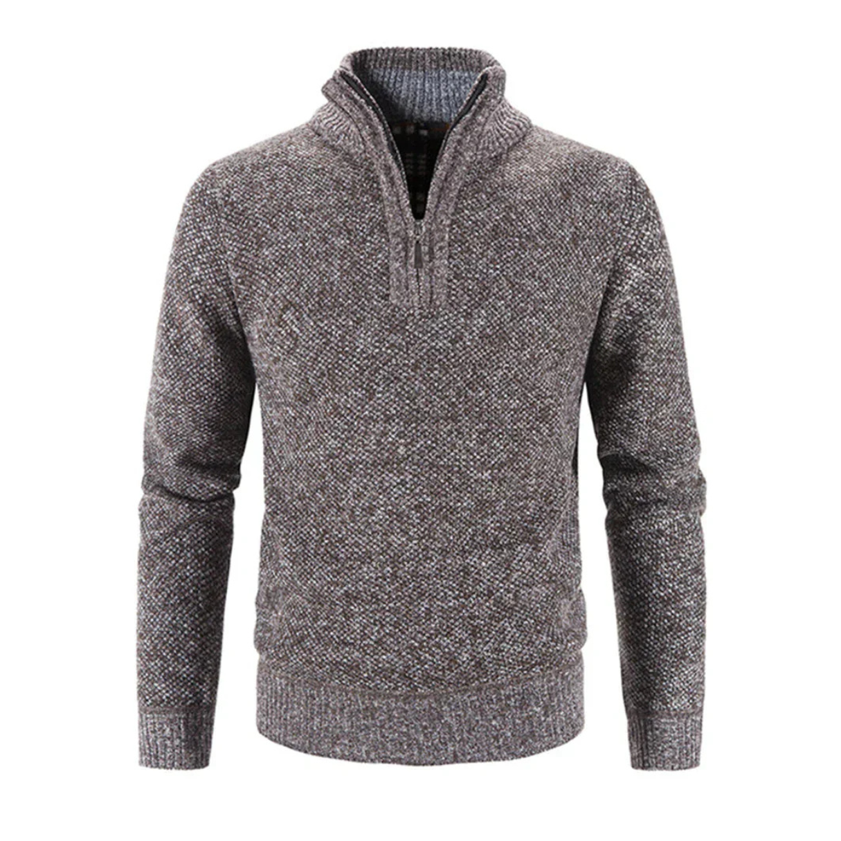 Gebreide Slim Fit Trui met Ritskraag