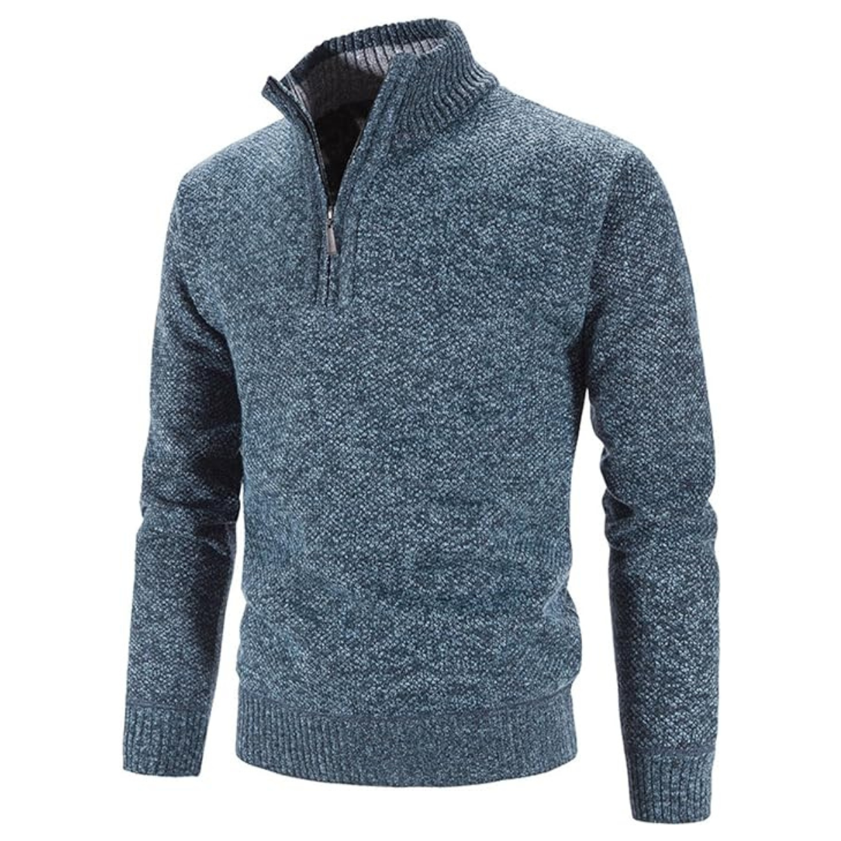 Gebreide Slim Fit Trui met Ritskraag