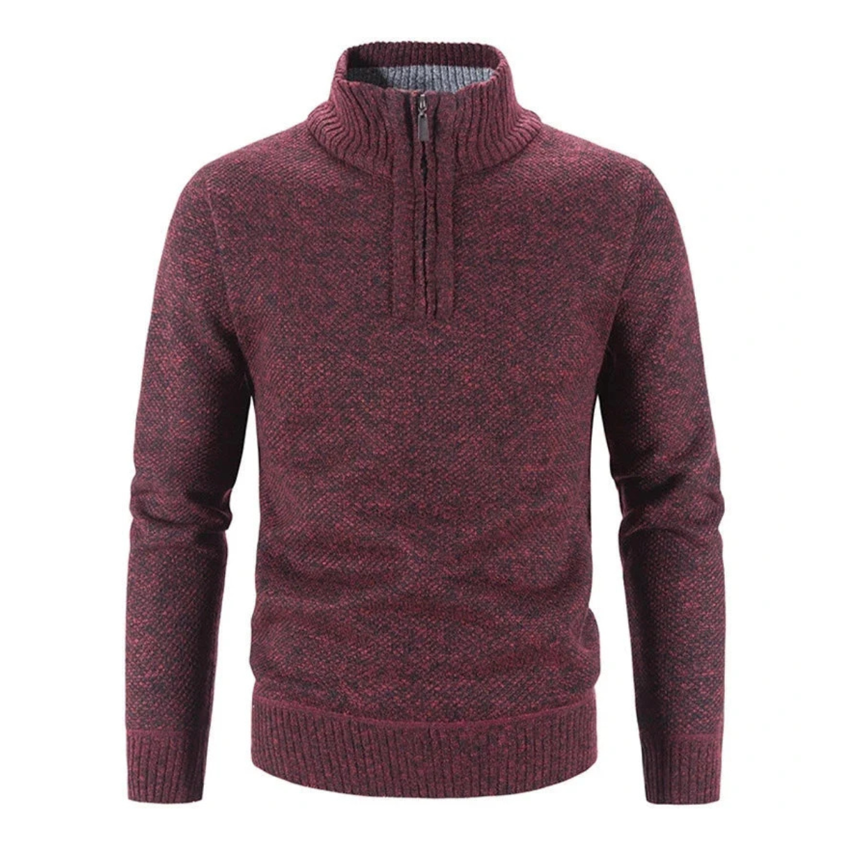 Gebreide Slim Fit Trui met Ritskraag