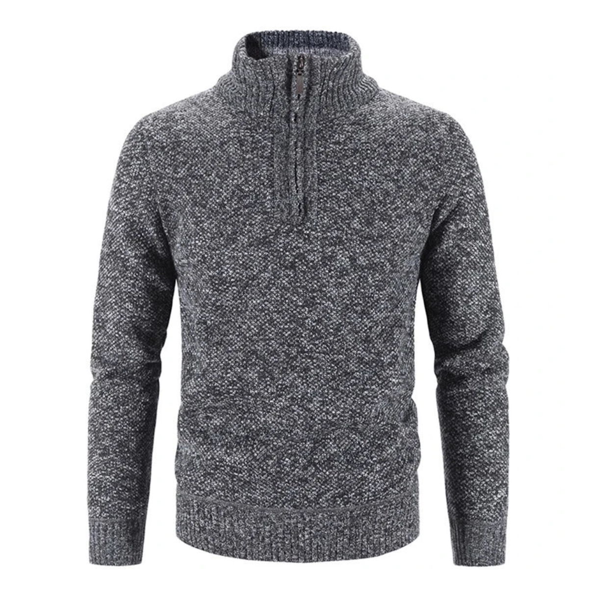 Gebreide Slim Fit Trui met Ritskraag